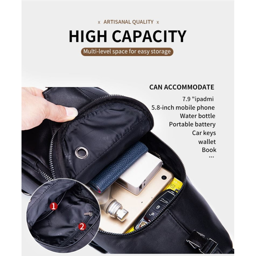 Δερμάτινο τσαντάκι body Bull Captain XB 105 μαύρο