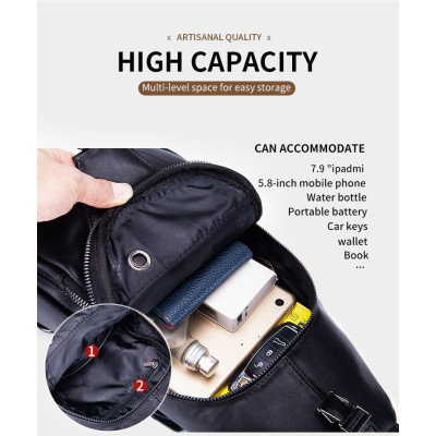 Δερμάτινο τσαντάκι body Bull Captain XB 105 μαύρο