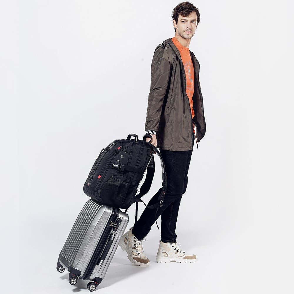 Μεγάλο Laptop Backpack 17,3'' Ανθεκτικό XL Heavy Duty Travel Backpack Bange 1901 μαύρο