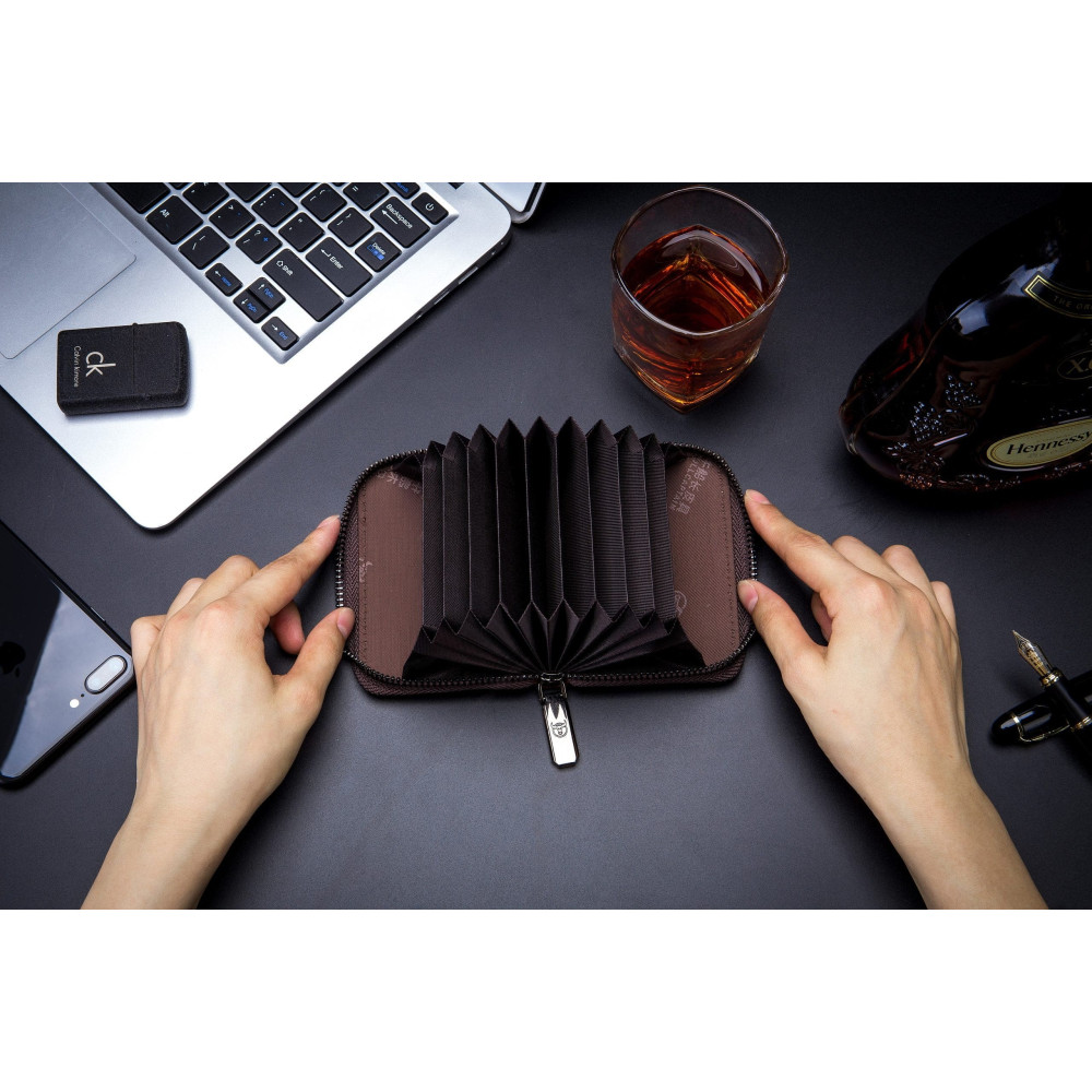 Δερμάτινο πορτοφόλι καρτοθήκη Bull Captain KB05 καφέ