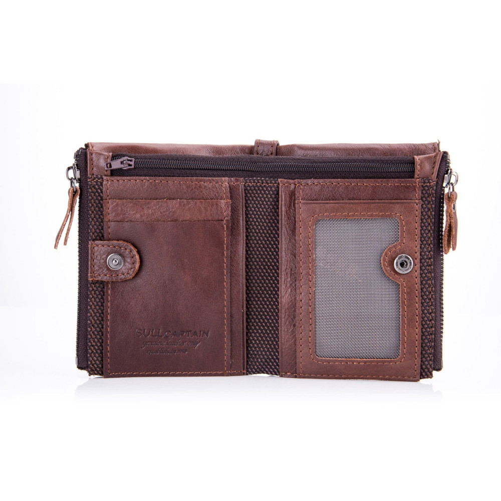 Δερμάτινο πορτοφόλι Bull Captain QB-06 καφέ