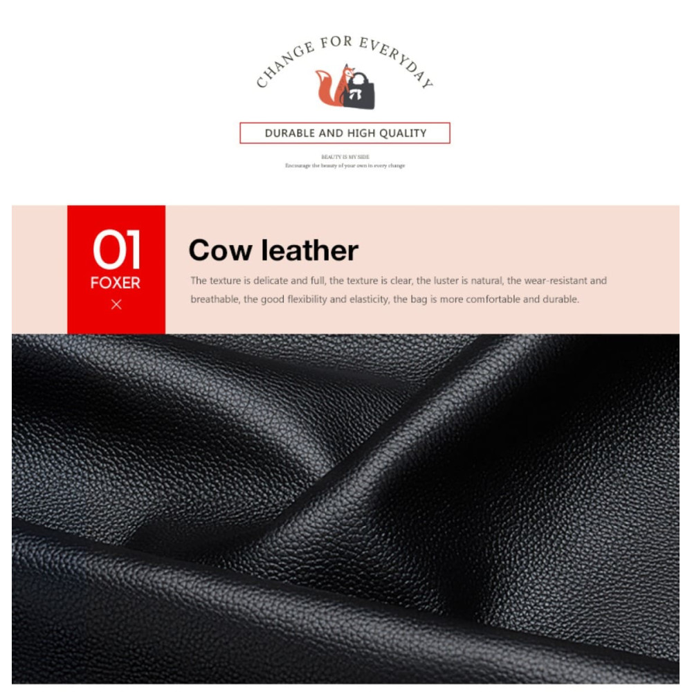 Δερμάτινη Γυναικεία Τσάντα Shopper 'Ωμου Foxer 926097F μαύρο