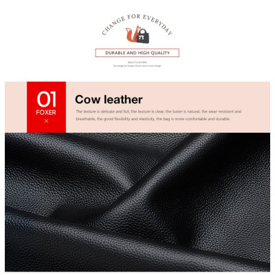 Δερμάτινη Γυναικεία Τσάντα Shopper 'Ωμου Foxer 926097F μαύρο