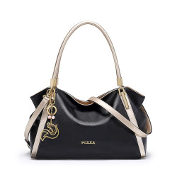 Δερμάτινη Γυναικεία Τσάντα Shopper 'Ωμου Foxer 926097F μαύρο