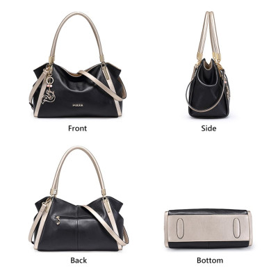 Δερμάτινη Γυναικεία Τσάντα Shopper 'Ωμου Foxer 926097F μαύρο