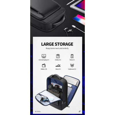 Σακίδιο πλάτης Αντικλεπτικό 24L Laptop 15,6” Bopai 61-51011 μαύρο Σακίδιο πλάτης Αντικλεπτικό 24L Laptop 15,6” Bopai 61-51011 μαύρο