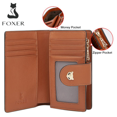 Γυναικείο PVC πορτοφόλι Foxer 230046F καφέ Γυναικείο PVC πορτοφόλι Foxer 230046F καφέ