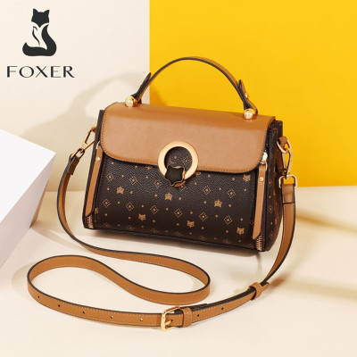 Δερμάτινη Γυναικεία Τσάντα PVC  Χειρός/Ώμου Foxer 9111018F καφέ