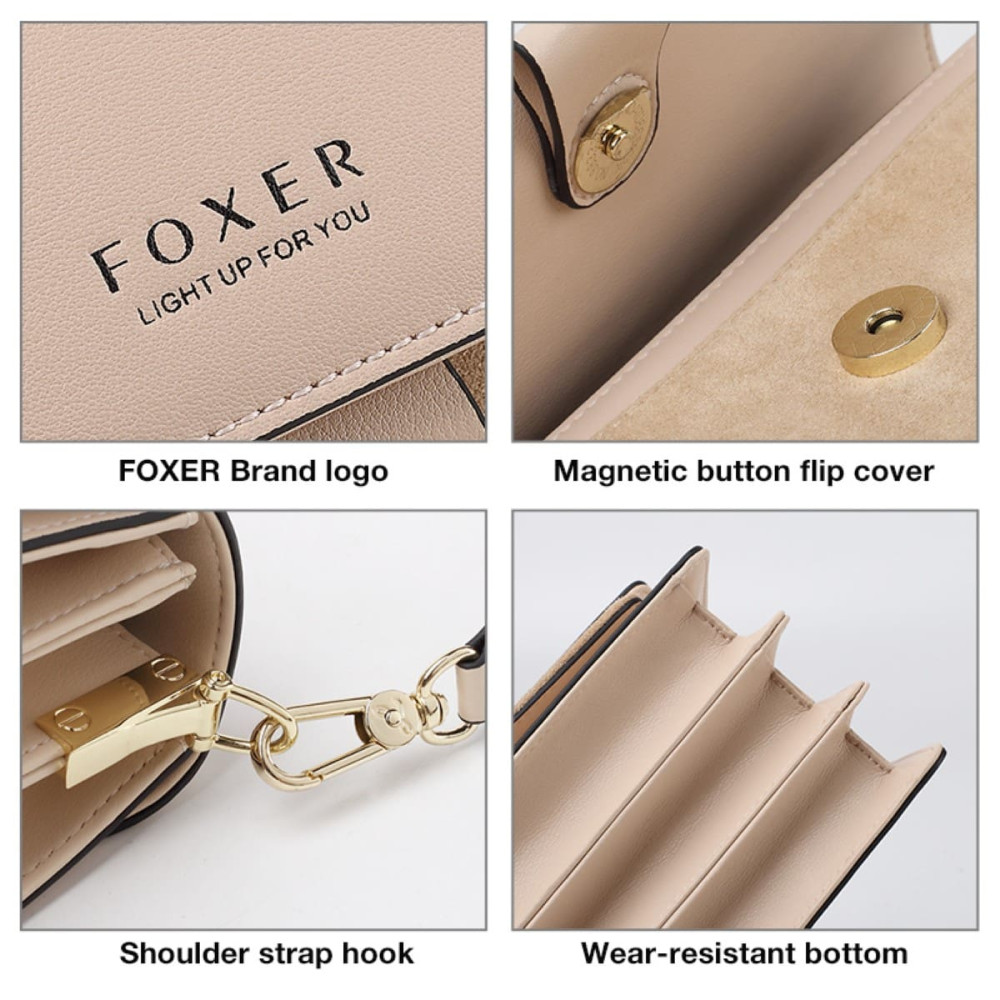 Δερμάτινη Γυναικεία Τσάντα Χιαστί Foxer 954011F κρέμ Δερμάτινη Γυναικεία Τσάντα Χιαστί Foxer 954011F κρέμ