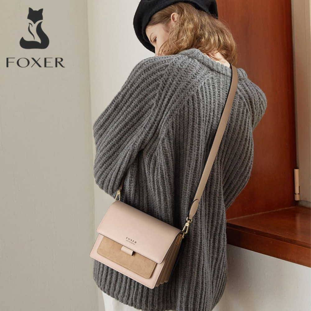 Δερμάτινη Γυναικεία Τσάντα Χιαστί Foxer 954011F κρέμ Δερμάτινη Γυναικεία Τσάντα Χιαστί Foxer 954011F κρέμ