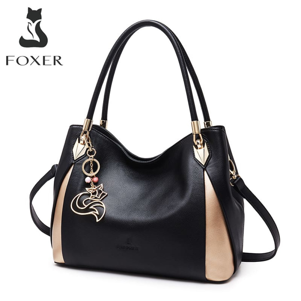 Δερμάτινη Γυναικεία Τσάντα Shopper ‘Ωμου Foxer 987001F μαύρο Δερμάτινη Γυναικεία Τσάντα Shopper ‘Ωμου Foxer 987001F μαύρο