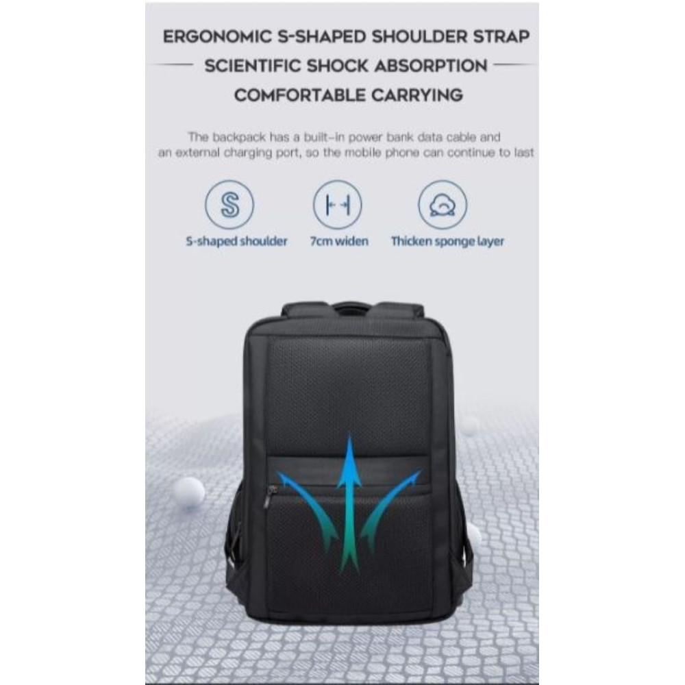 Σακίδιο πλάτης Bange 35L Laptop 15,6'' Weekender Hand-On Bagage 2603 μαύρο