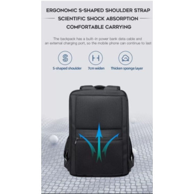 Σακίδιο πλάτης Bange 35L Laptop 15,6'' Weekender Hand-On Bagage 2603 μαύρο