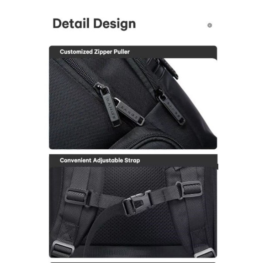 Σακίδιο πλάτης Bange 35L Laptop 15,6'' Weekender Hand-On Bagage 2603 μαύρο