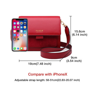 Δερμάτινη Γυναικεία Τσάντα Χιαστί Foxer 954011F κόκκινο Δερμάτινη Γυναικεία Τσάντα Χιαστί Foxer 954011F κόκκινο
