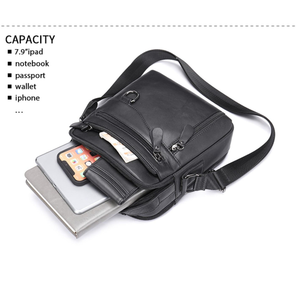 Δερμάτινο τσαντάκι ώμου Cardinal 7012 black Δερμάτινο τσαντάκι ώμου Cardinal 7012 black