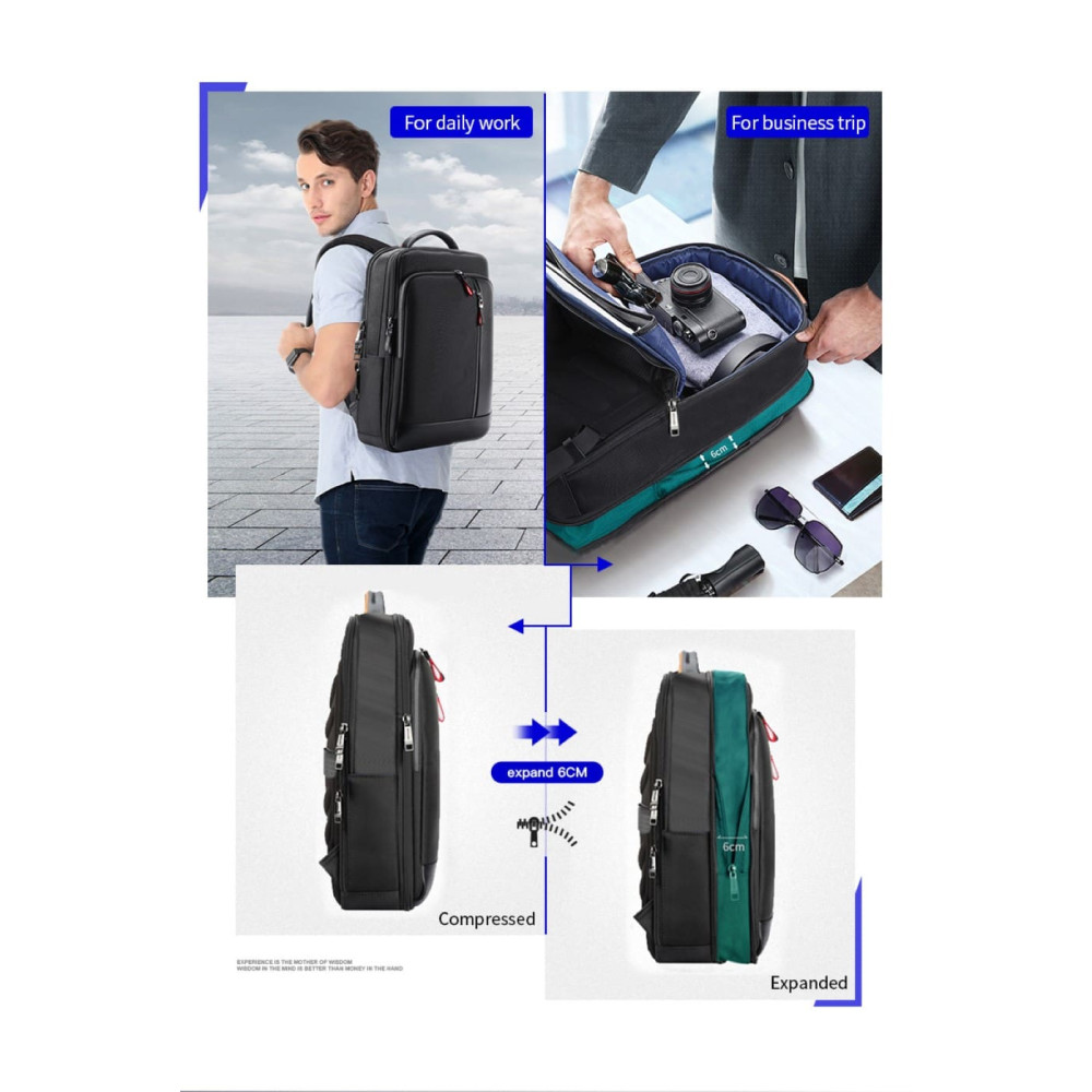 Σακίδιο πλάτης Αντικλεπτικό 24L Laptop 15,6” Bopai 751-006641A μαύρο Σακίδιο πλάτης Αντικλεπτικό 24L Laptop 15,6” Bopai 751-006641A μαύρο