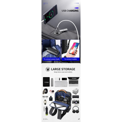 Σακίδιο πλάτης Αντικλεπτικό 24L Laptop 15,6” Bopai 751-006641A μαύρο Σακίδιο πλάτης Αντικλεπτικό 24L Laptop 15,6” Bopai 751-006641A μαύρο