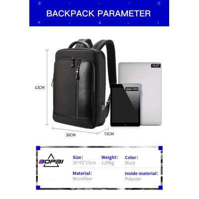 Σακίδιο πλάτης Αντικλεπτικό 24L Laptop 15,6” Bopai 751-006641A μαύρο Σακίδιο πλάτης Αντικλεπτικό 24L Laptop 15,6” Bopai 751-006641A μαύρο