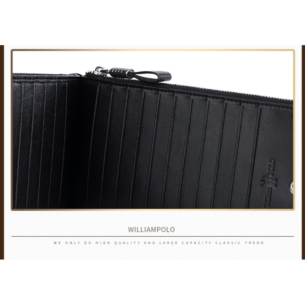 Δερμάτινο Ανδρικό πορτοφόλι William Polo 185136 black cross Δερμάτινο Ανδρικό πορτοφόλι William Polo 185136 black cross