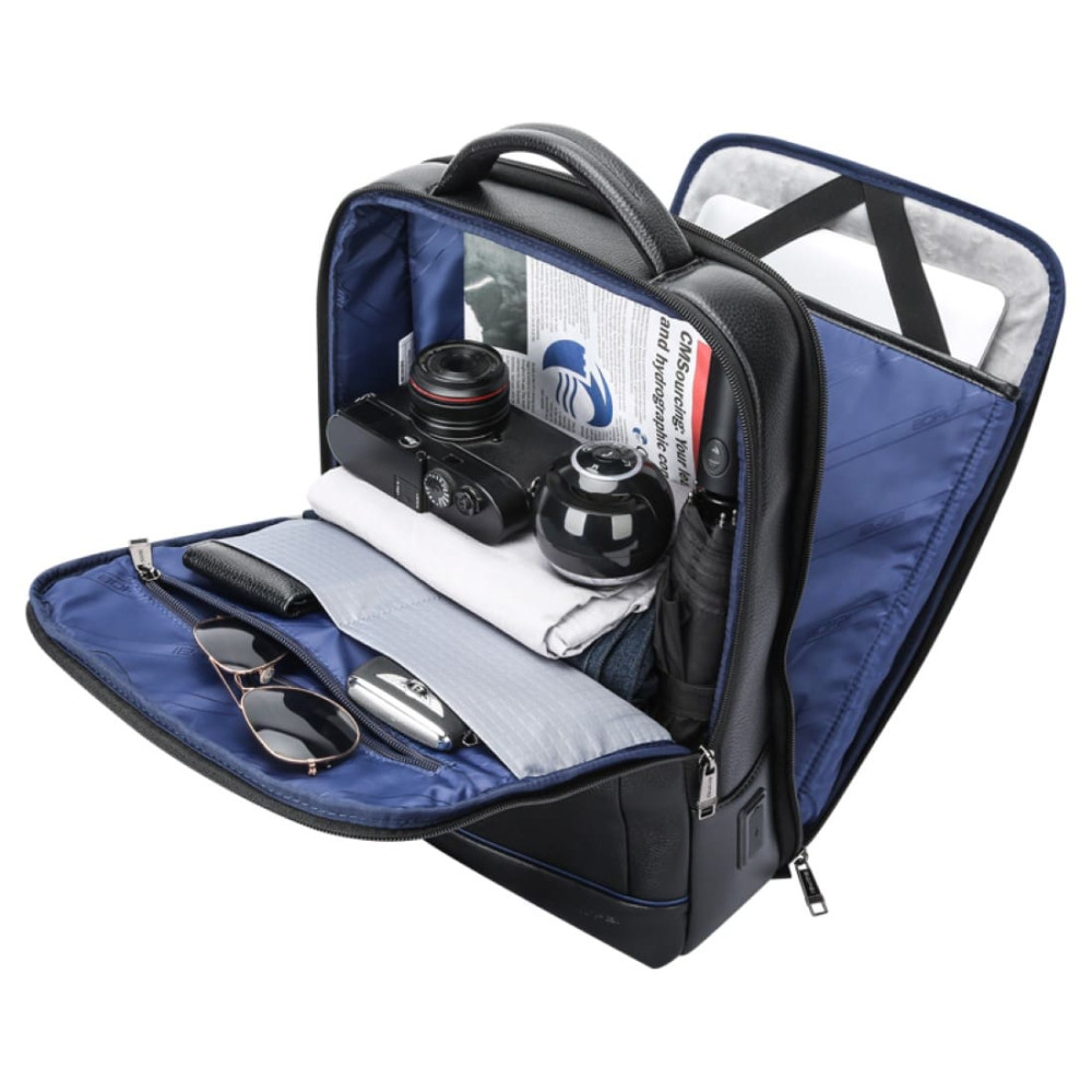 Δερμάτινο Σακίδιο πλάτης Αντικλεπτικό 24L Laptop 15,6” Bopai 61-122091 μαύρο Δερμάτινο Σακίδιο πλάτης Αντικλεπτικό 24L Laptop 15,6” Bopai 61-122091 μαύρο