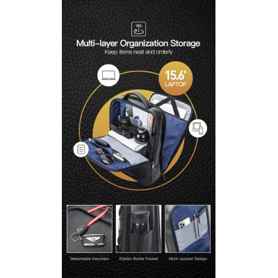 Δερμάτινο Σακίδιο πλάτης Αντικλεπτικό 24L Laptop 15,6” Bopai 61-122091 μαύρο Δερμάτινο Σακίδιο πλάτης Αντικλεπτικό 24L Laptop 15,6” Bopai 61-122091 μαύρο