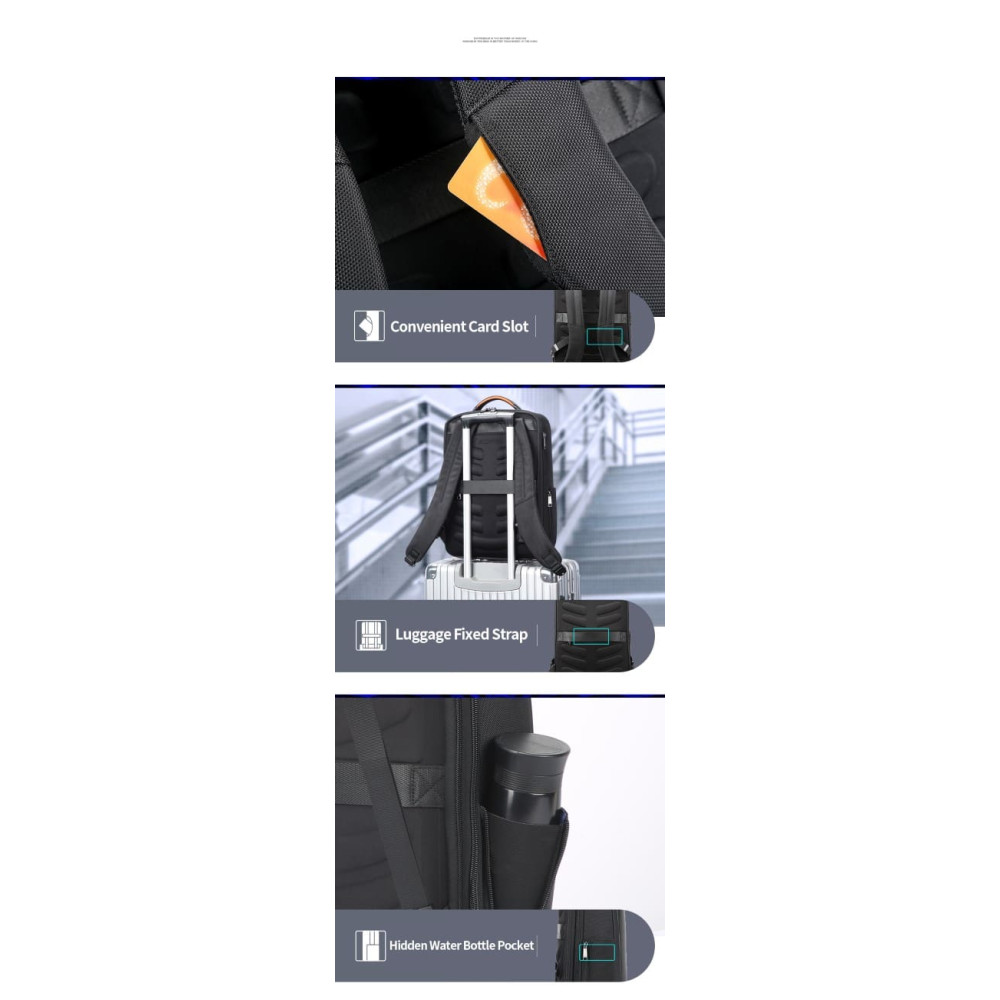 Σακίδιο πλάτης Αντικλεπτικό 24L Laptop 15,6” Bopai 61-19011 μαύρο Σακίδιο πλάτης Αντικλεπτικό 24L Laptop 15,6” Bopai 61-19011 μαύρο