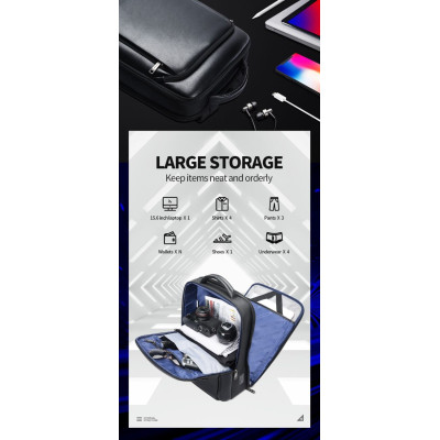 Σακίδιο πλάτης Αντικλεπτικό 24L Laptop 15,6” Bopai 61-53111 μαύρο