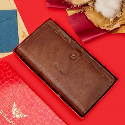 Δερμάτινο Ανδρικό πορτοφόλι William Polo 218163 Brown Δερμάτινο Ανδρικό πορτοφόλι William Polo 218163 Brown
