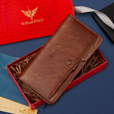 Δερμάτινο Ανδρικό πορτοφόλι William Polo 218163 Brown Δερμάτινο Ανδρικό πορτοφόλι William Polo 218163 Brown