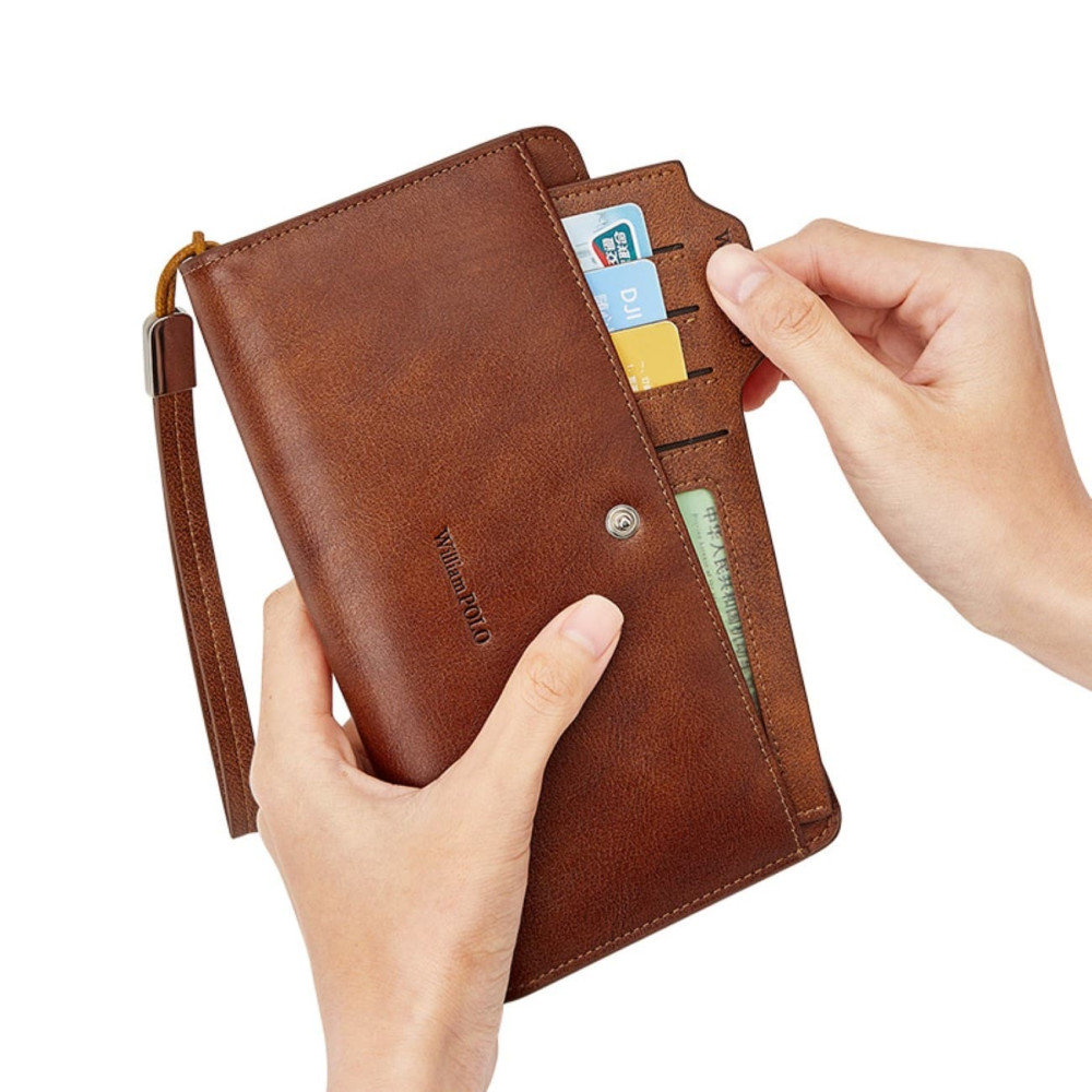 Δερμάτινο Ανδρικό πορτοφόλι William Polo 218163 Brown Δερμάτινο Ανδρικό πορτοφόλι William Polo 218163 Brown