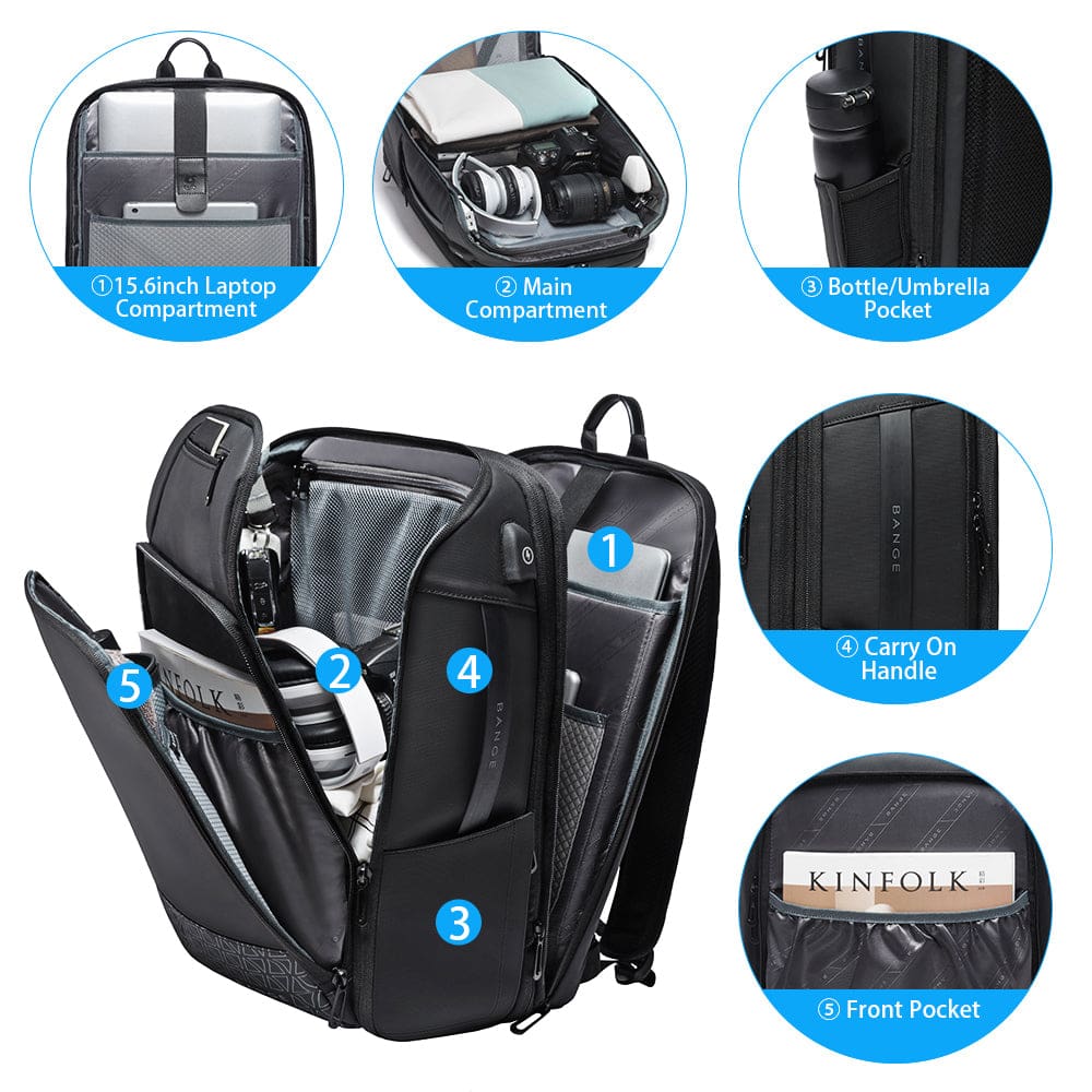 Σακίδιο πλάτης 45L Laptop 17,3” Bange 22005 μαύρο Σακίδιο πλάτης 45L Laptop 17,3” Bange 22005 μαύρο