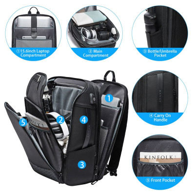 Σακίδιο πλάτης 45L Laptop 17,3” Bange 22005 μαύρο Σακίδιο πλάτης 45L Laptop 17,3” Bange 22005 μαύρο