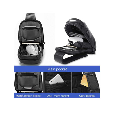 Τσαντάκι ώμου χιαστί crossbody Bange 22085 plus μαύρο