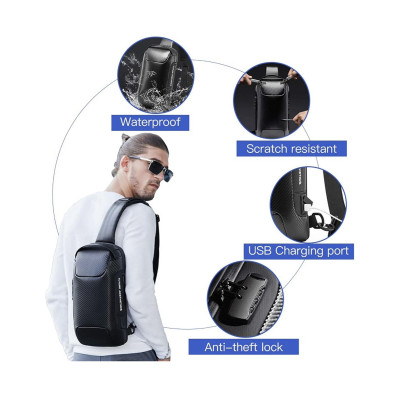 Τσαντάκι ώμου χιαστί crossbody Bange 22085 plus μαύρο