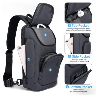 Τσαντάκι ώμου χιαστί crossbody Bange 7565 γκρί Τσαντάκι ώμου χιαστί crossbody Bange 7565 γκρί