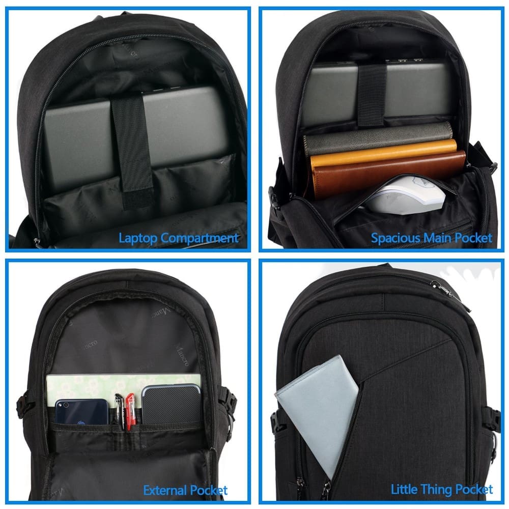 Σακίδιο πλάτης 20L Laptop 15,6” Mancro 1006 μαύρο Σακίδιο πλάτης 20L Laptop 15,6” Mancro 1006 μαύρο