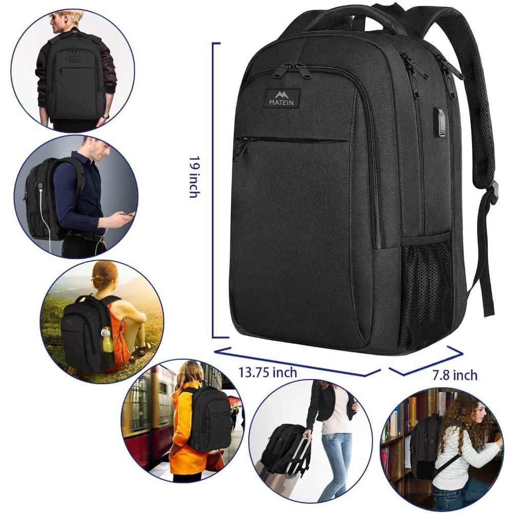 Σακίδιο πλάτης 33L Laptop 17,3” Matein 1007 μαύρο Σακίδιο πλάτης 33L Laptop 17,3” Matein 1007 μαύρο