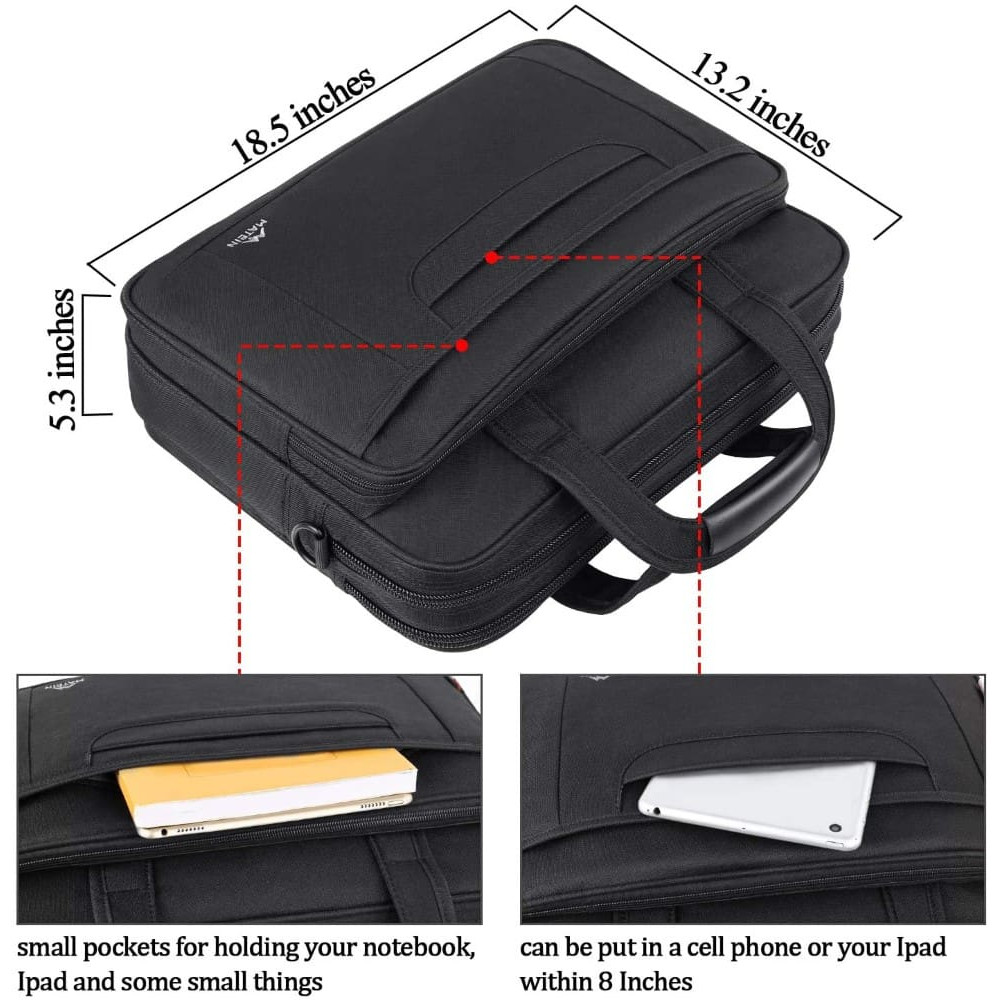 Υφασμάτινος Χαρτοφύλακας Matein 17'' laptop 21L 1172 μαύρο