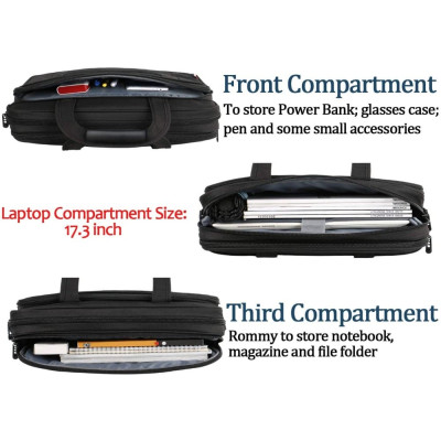 Υφασμάτινος Χαρτοφύλακας Matein 17'' laptop 21L 1172 μαύρο