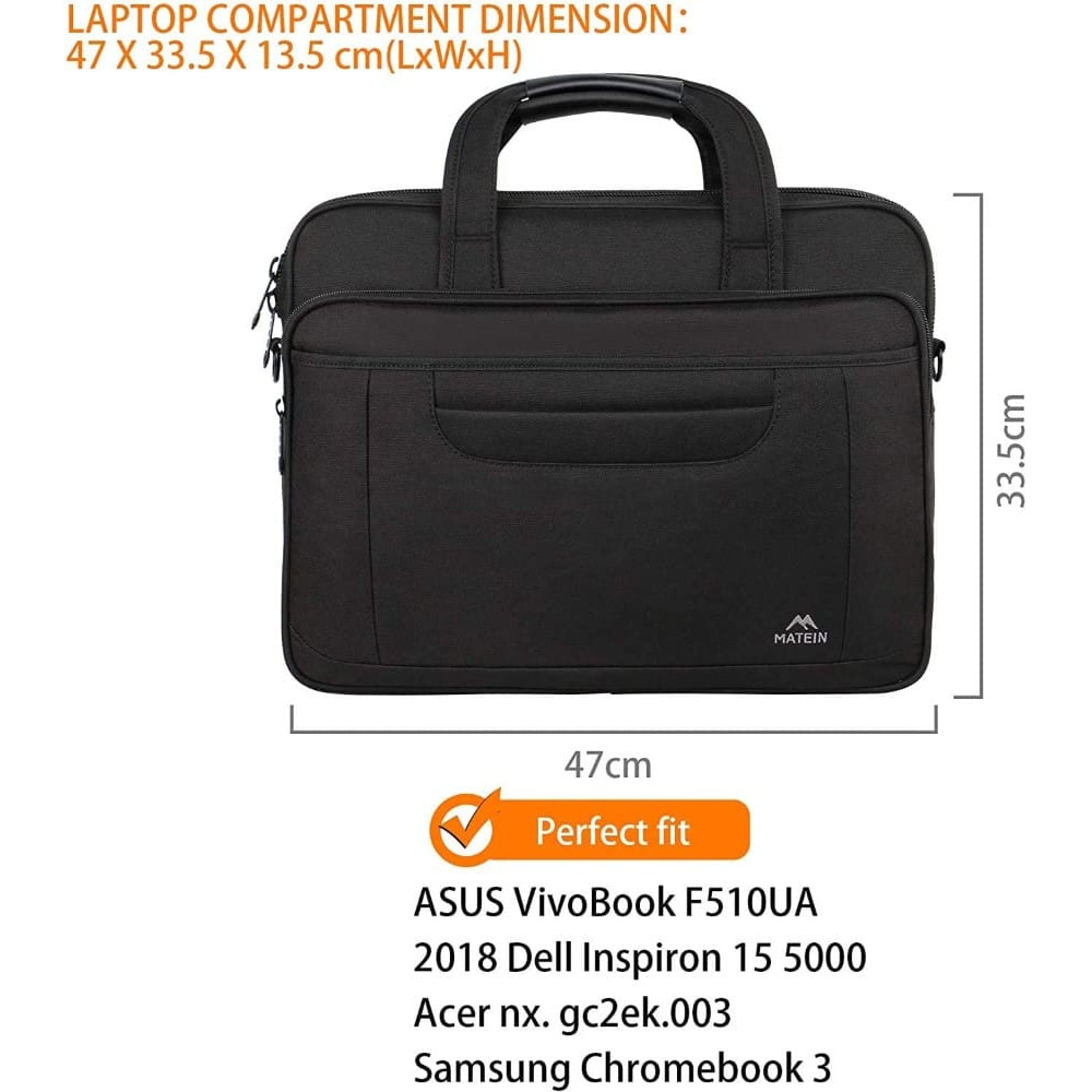 Υφασμάτινος Χαρτοφύλακας Matein 17'' laptop 21L 1172 μαύρο