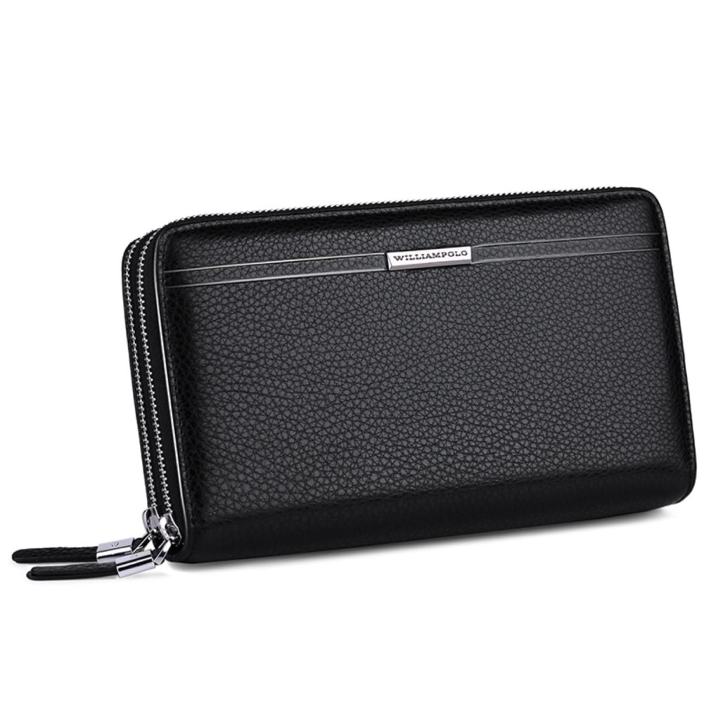 Δερμάτινο Ανδρικό πορτοφόλι William Polo 163(LARGE) black Δερμάτινο Ανδρικό πορτοφόλι William Polo 163(LARGE) black