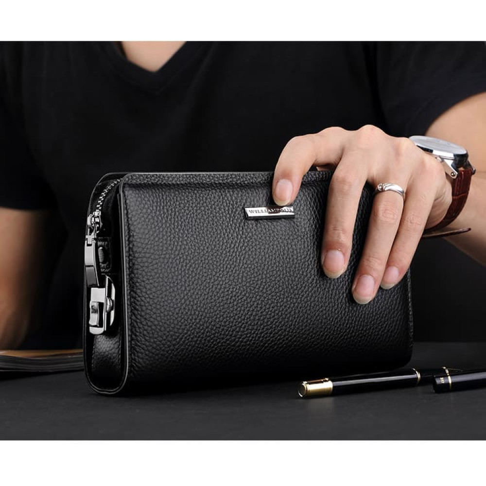 Δερμάτινο Ανδρικό πορτοφόλι William Polo 286 black Δερμάτινο Ανδρικό πορτοφόλι William Polo 286 black