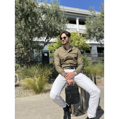 Δερμάτινο τσαντάκι ώμου 6049 black Δερμάτινο τσαντάκι ώμου 6049 black