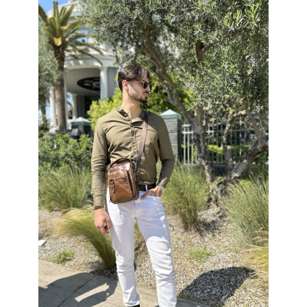 Δερμάτινο τσαντάκι ώμου Bull Captain DJB 300 καφέ