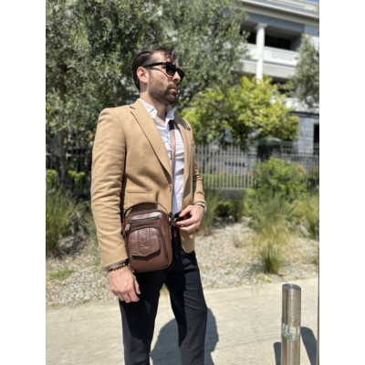 Δερμάτινο τσαντάκι ώμου Bull Captain DJB 777 σκούρο καφε Δερμάτινο τσαντάκι ώμου Bull Captain DJB 777 σκούρο καφε