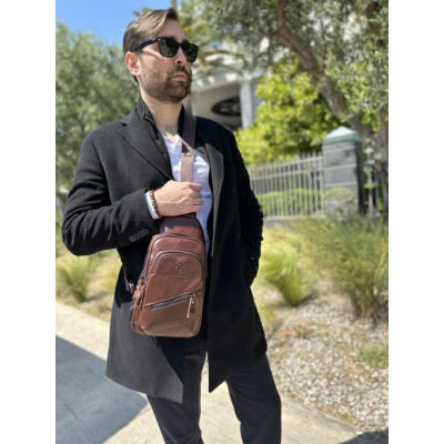 Δερμάτινο τσαντάκι body Bull Captain XB 127 καφέ