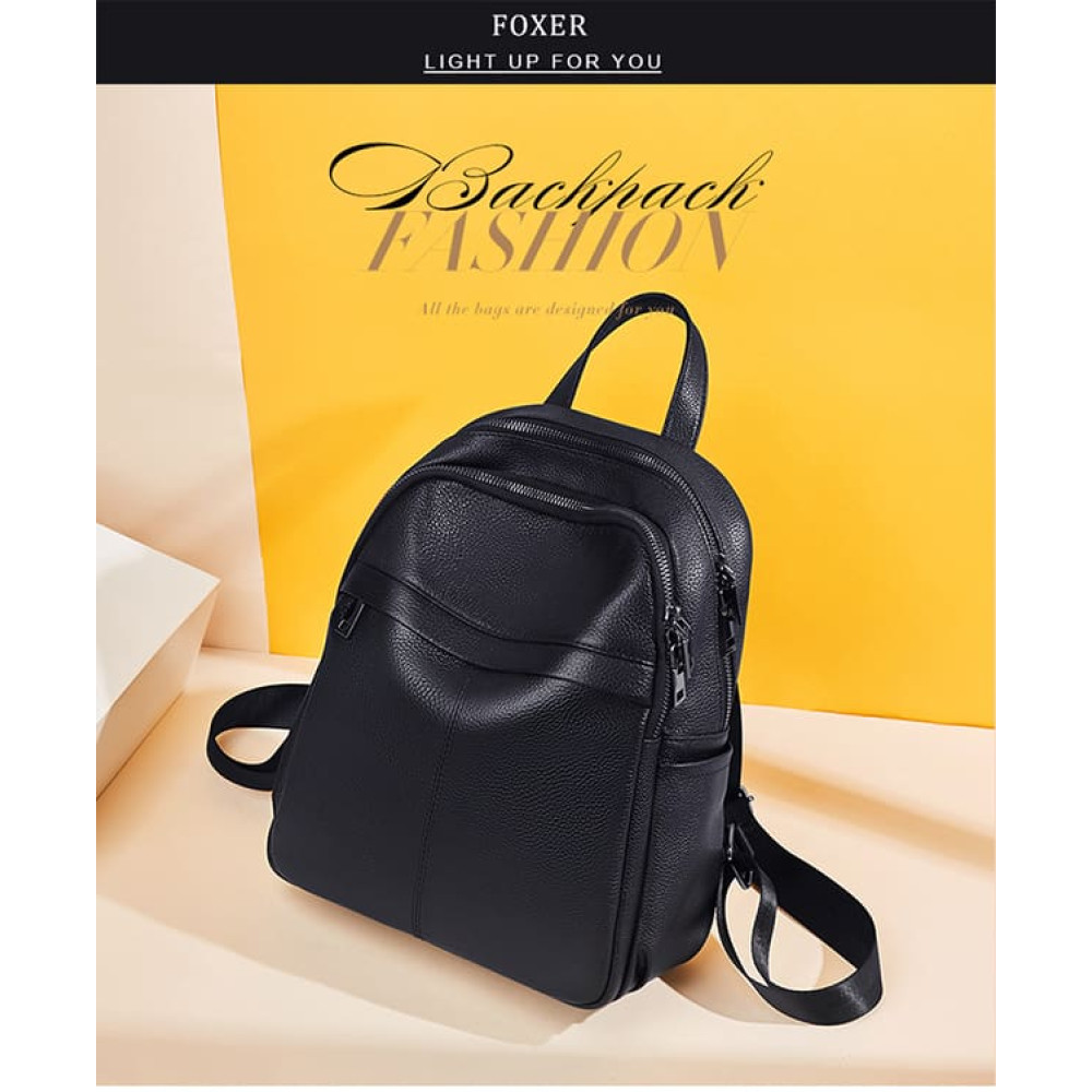Δερμάτινo Γυναικείo Σακίδιο Πλάτης Foxer 9141V007F μαύρο Δερμάτινo Γυναικείo Σακίδιο Πλάτης Foxer 9141V007F μαύρο