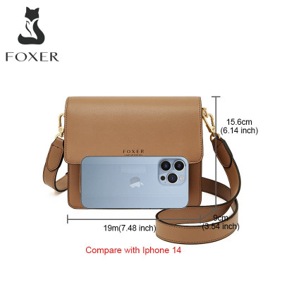 Δερμάτινη Γυναικεία Τσάντα Χιαστί Foxer 954011F καφέ Δερμάτινη Γυναικεία Τσάντα Χιαστί Foxer 954011F καφέ