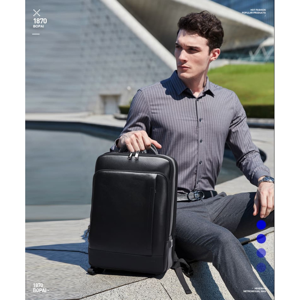 Δερμάτινο Σακίδιο πλάτης Αντικλεπτικό 24L Laptop 15,6” Bopai 61-16311 μαύρο Δερμάτινο Σακίδιο πλάτης Αντικλεπτικό 24L Laptop 15,6” Bopai 61-16311 μαύρο